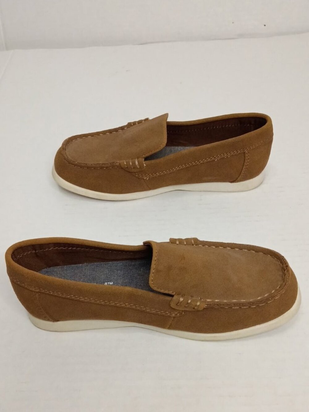 Cat & Jack Boys Alden Faux Suede Slip-On Loafers Size 13 Cognac - Picture 5 of 7